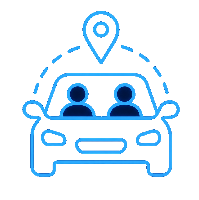 Ridesharing Scale Icon